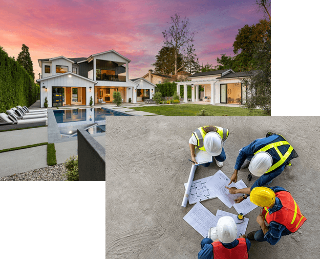 1 A group of construction workers working on the ground.